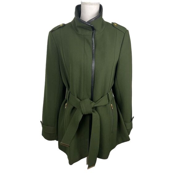 Preston And York Green Military Style Epaulettes‎ Soft Shell Coat Women’s Size M - Picture 1 of 11
